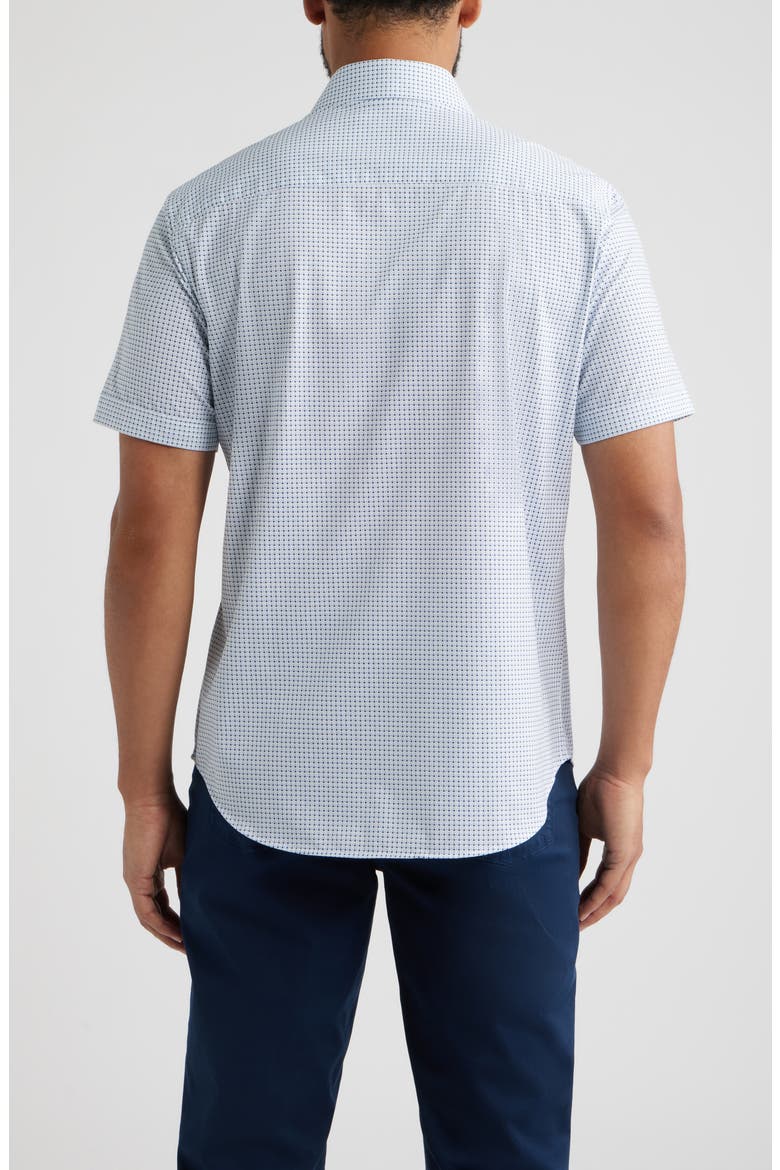 Miles OoohCotton® Neat Dot Print Short Sleeve Button-Up Shirt, Alternate, color, WHITE