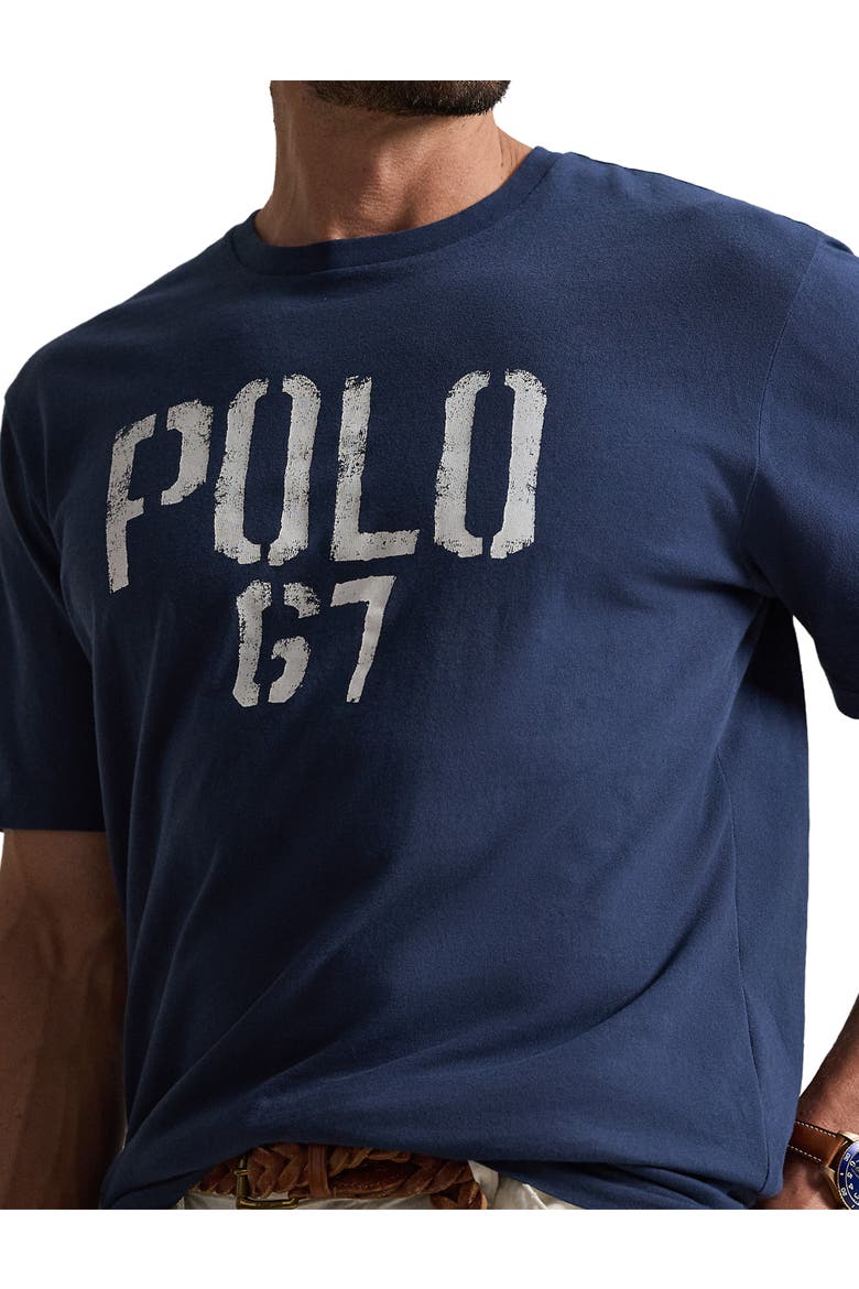 Big & Tall Polo 67 Graphic Tee, Alternate, color, DARK COBALT