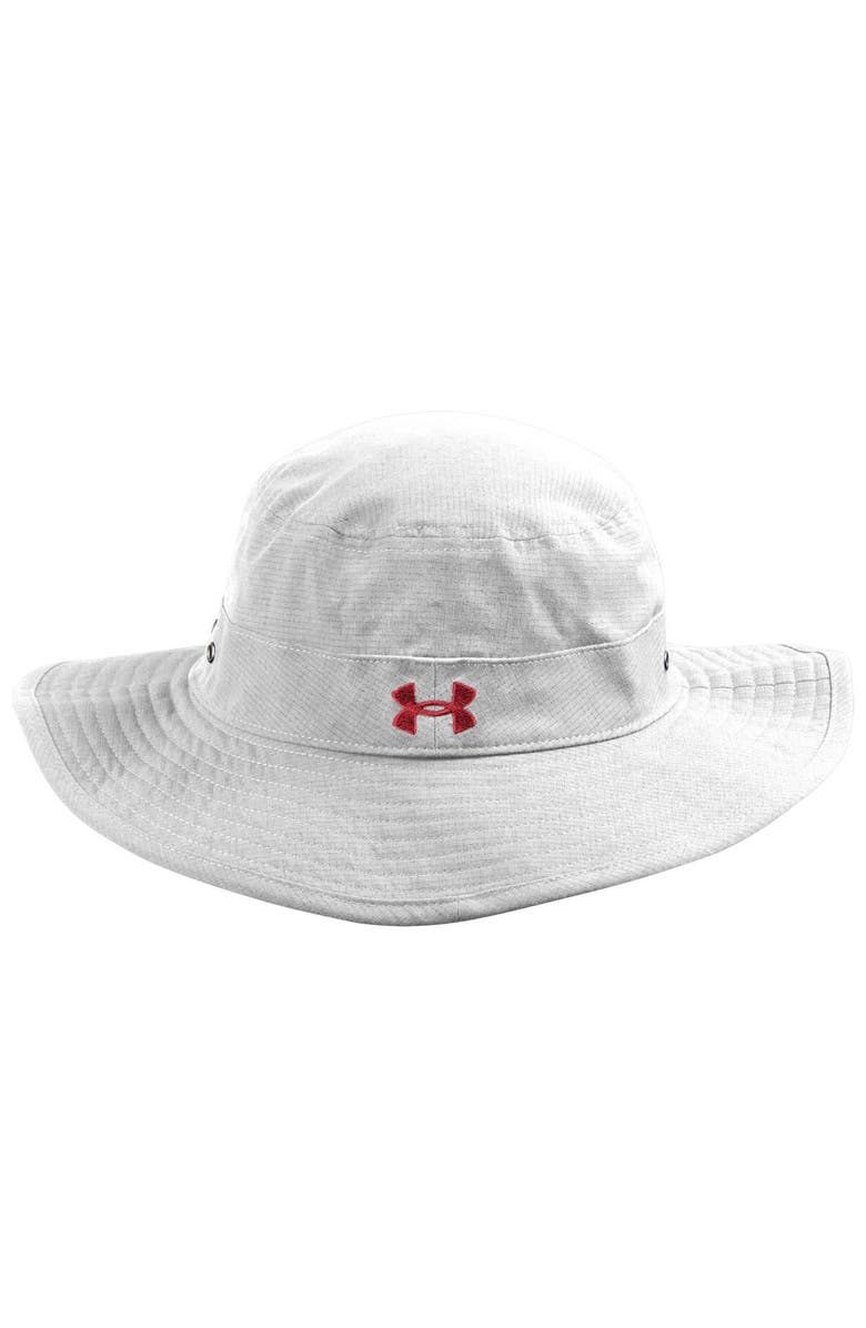 Under Armour Men's Under Armour White Wisconsin Badgers Performance Boonie Bucket Hat, Alternate, color,