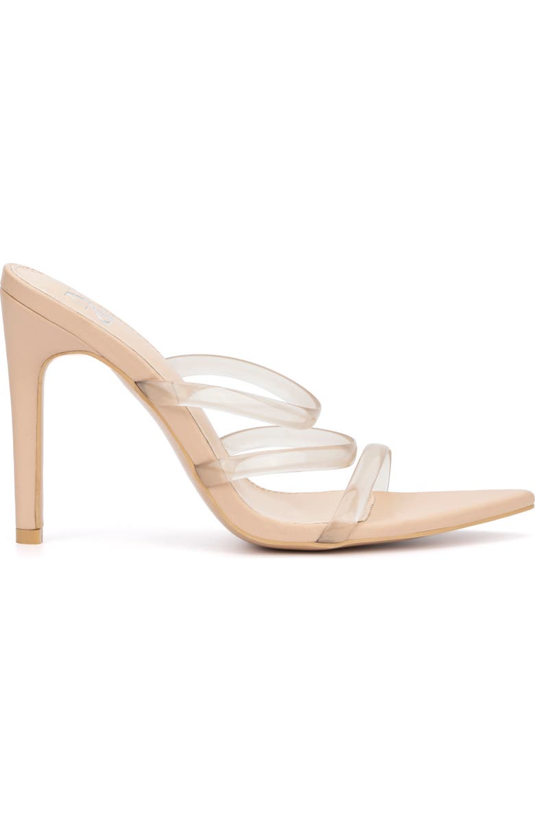 NEW YORK AND COMPANY Biana Clear Strappy Heeled Sandal, Alternate, color, Nude