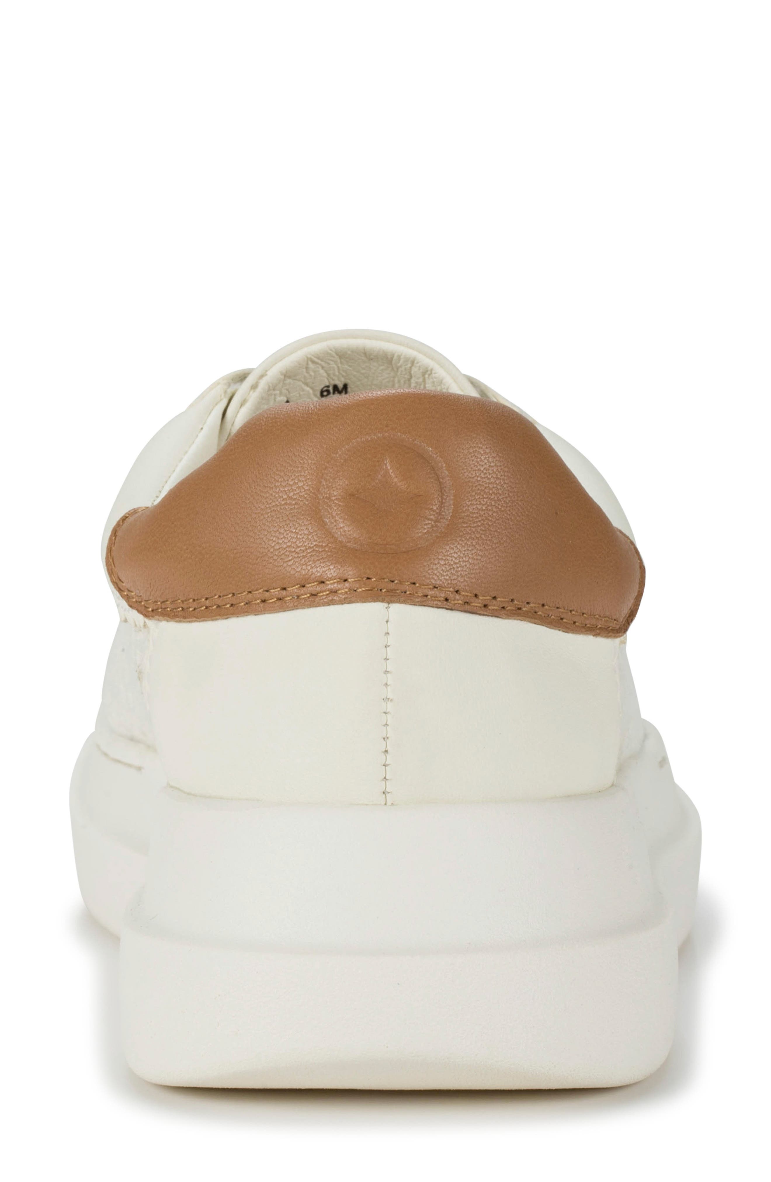 Tiara Perforated Wedge Sneaker, Alternate, color, OFF WHITE LEATHER