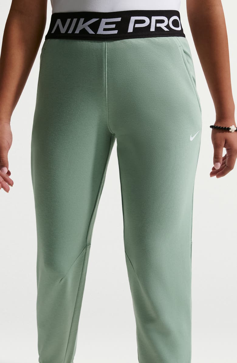 Nike Kids' Pro Fleece Elastic Waist Joggers, Alternate, color, Steam/ Black/ White