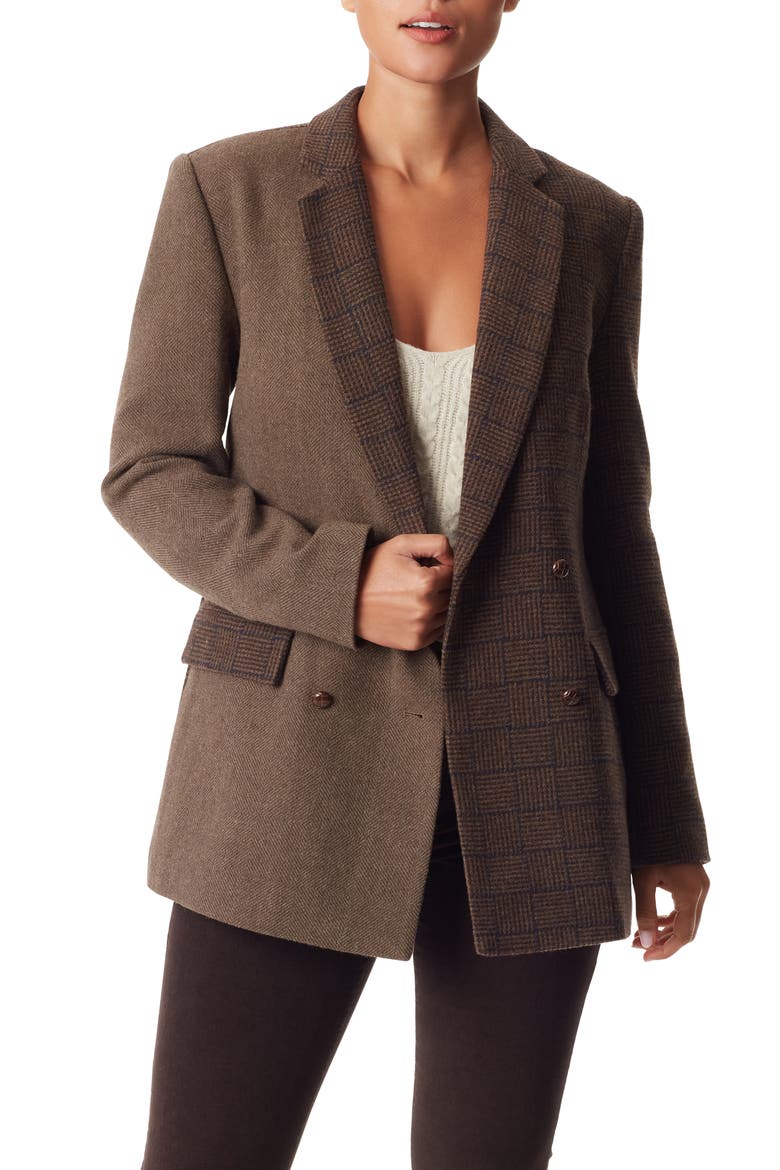 Braelynn Relaxed Double Breasted Blazer, Main, color, CHOCOLATE CHIP- MINETTA PLAID