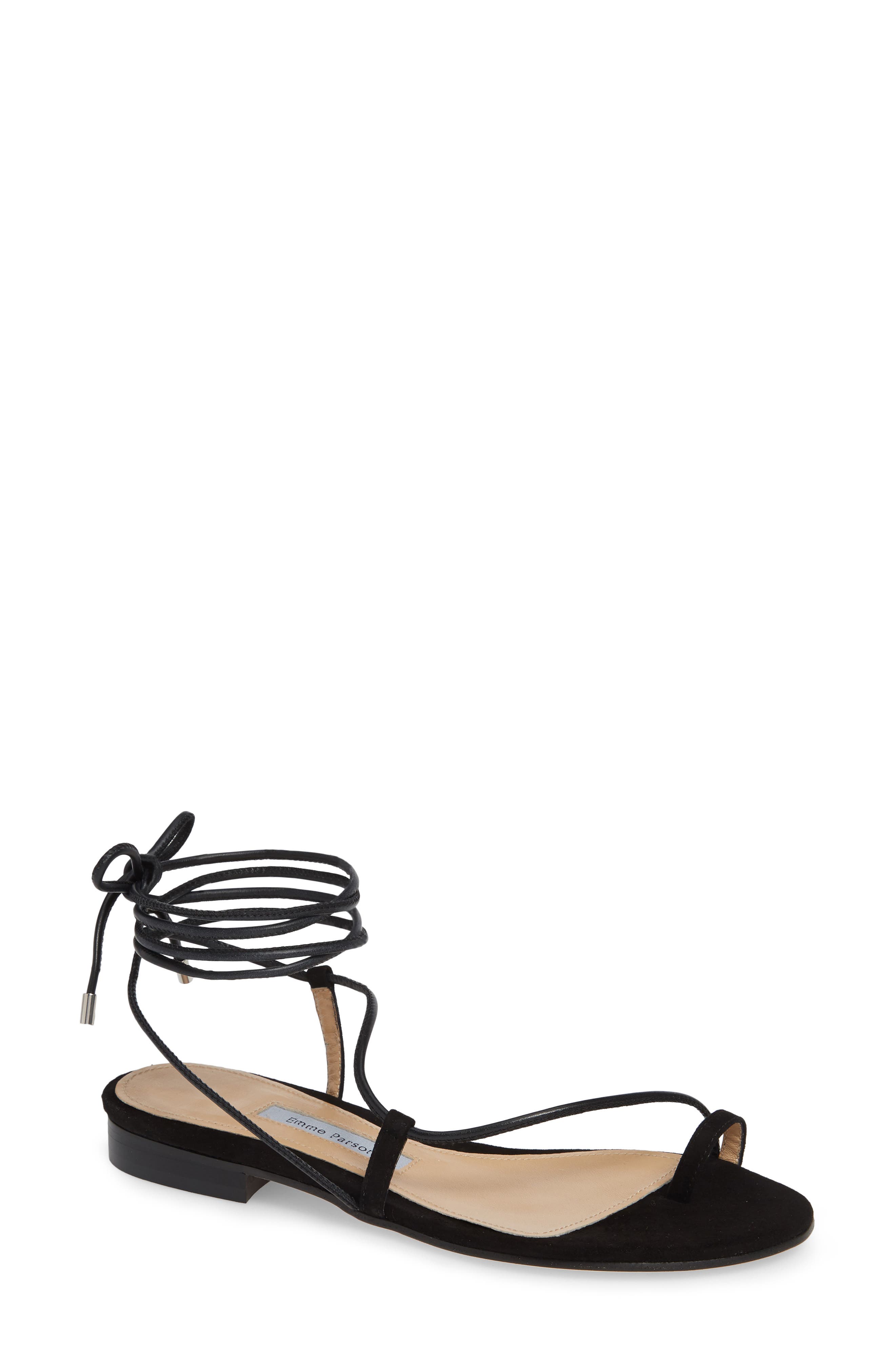 Susan Ankle Tie Sandal, Main, color, BLACK