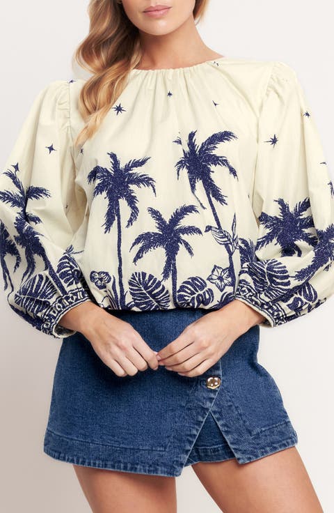 Printed Puff Sleeve Top