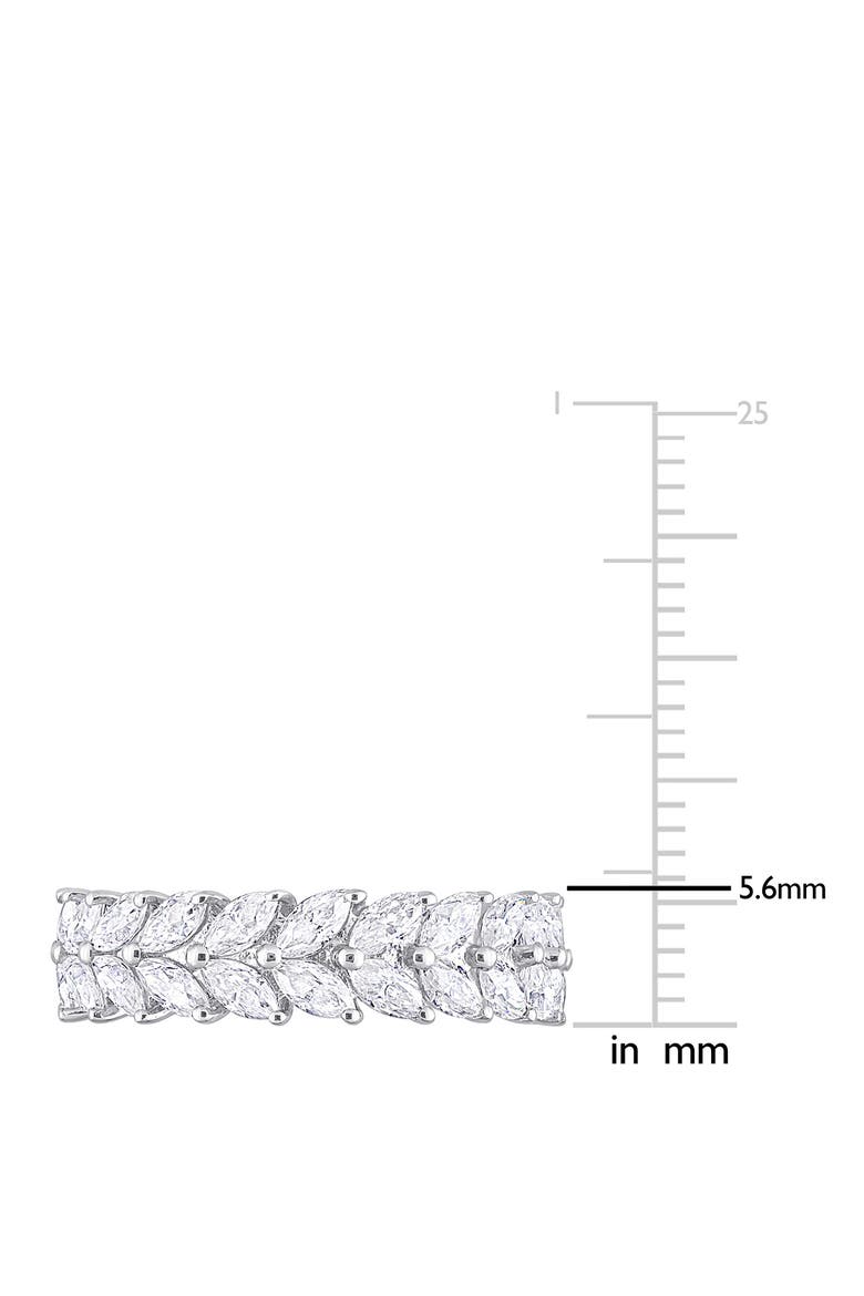 Sterling Silver Marquise Lab Created Moissanite Eternity Ring, Alternate, color, SILVER