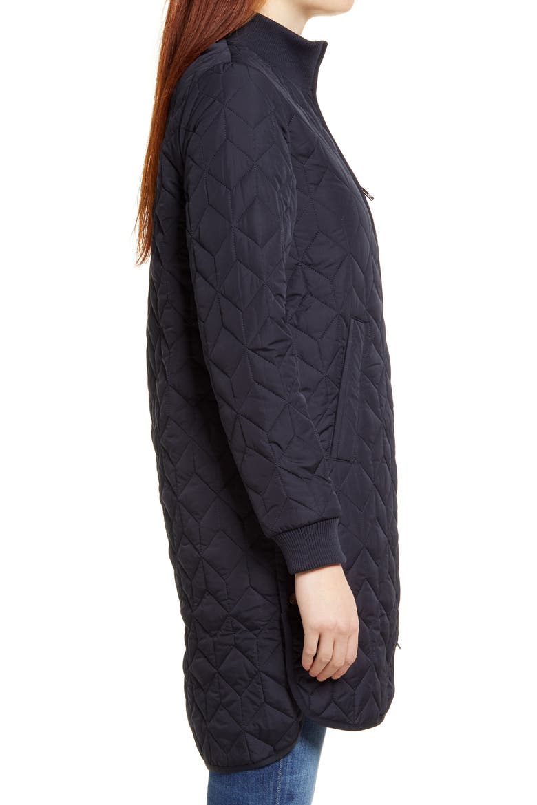 Isle Jacobsen Long Quilted Jacket, Alternate, color, DARK INDIGO