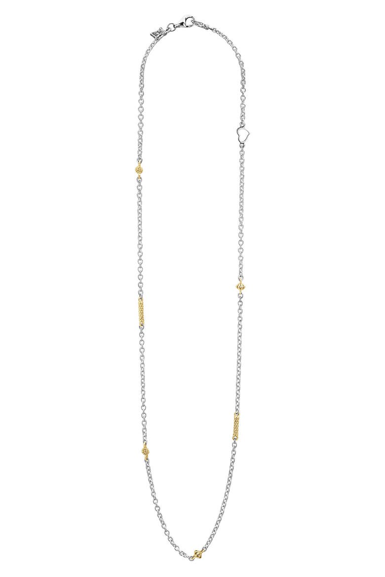'Caviar Icon' Chain Necklace, Main, color, SILVER