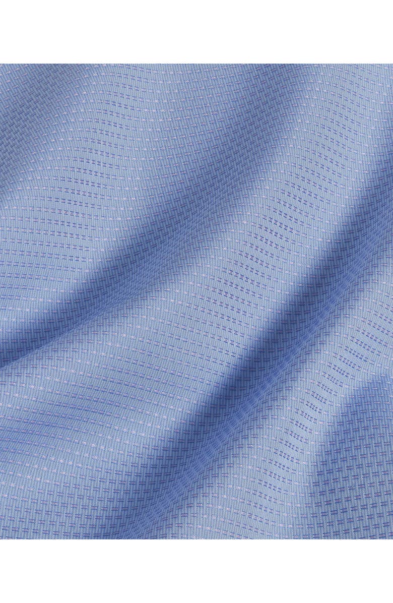 David Donahue Slim Fit Dobby Dot Dress Shirt, Alternate, color, Sky/ Pink