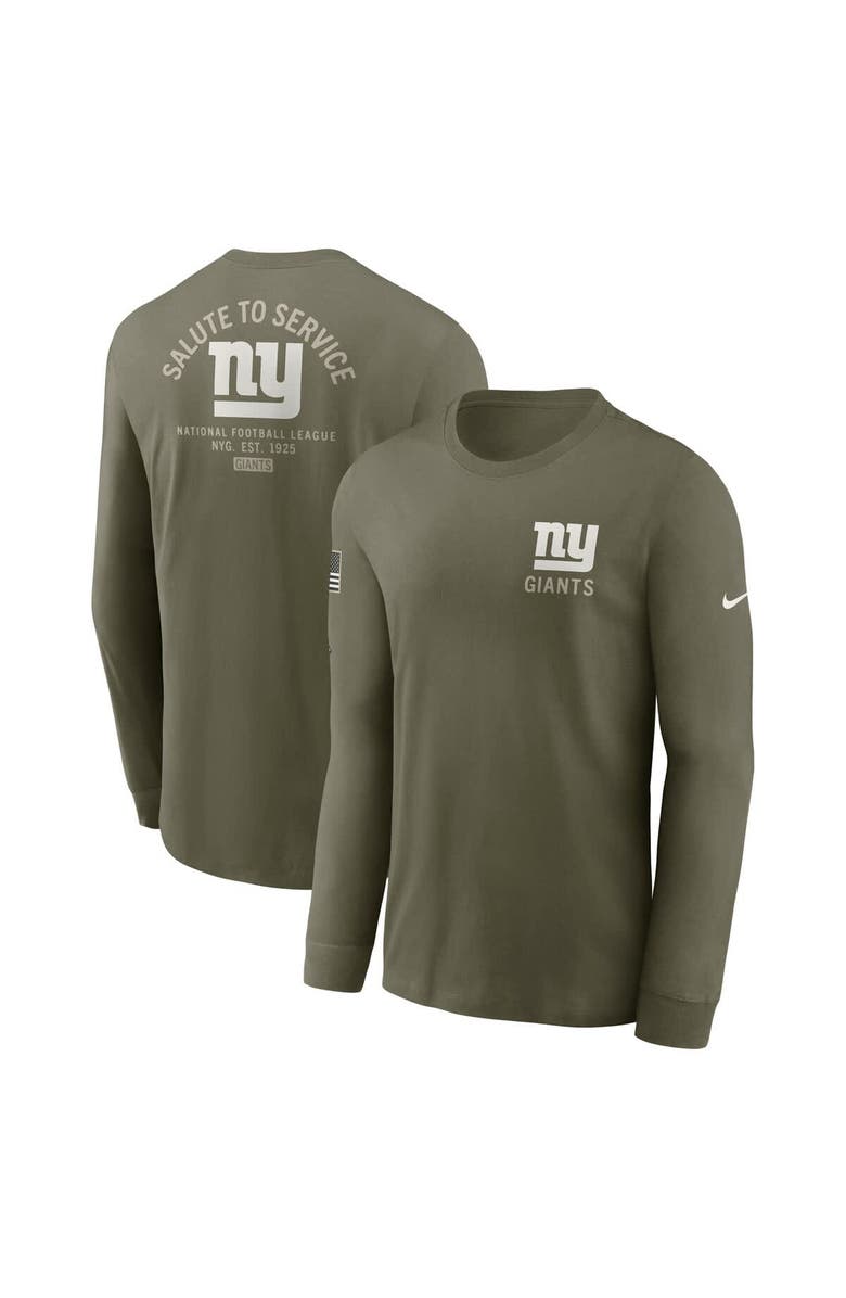 Nike Men's Nike Olive New York Giants 2025 Salute to Service Sideline Long Sleeve T-Shirt, Main, color, Olive