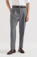 Brunello Cucinelli Virgin wool chalk stripe trousers with double pleats