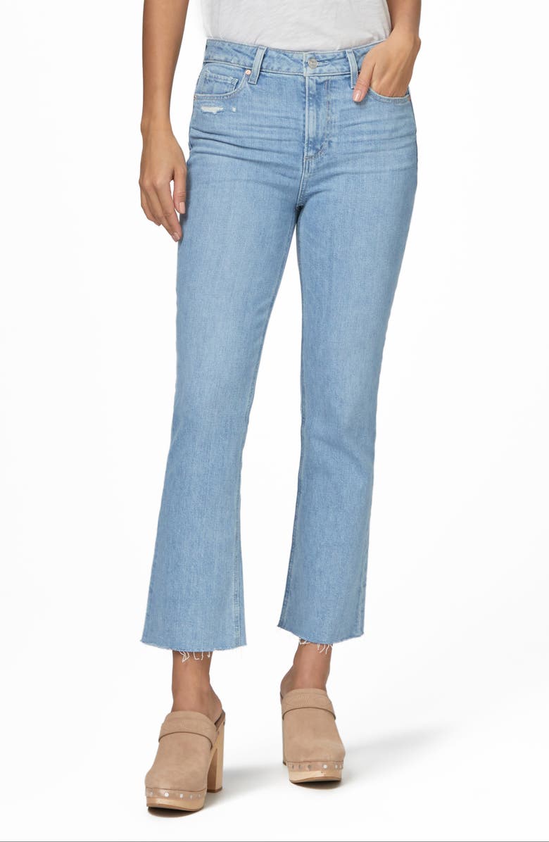 PAIGE Colette Raw Hem High Waist Crop Flare Jeans, Main, color,