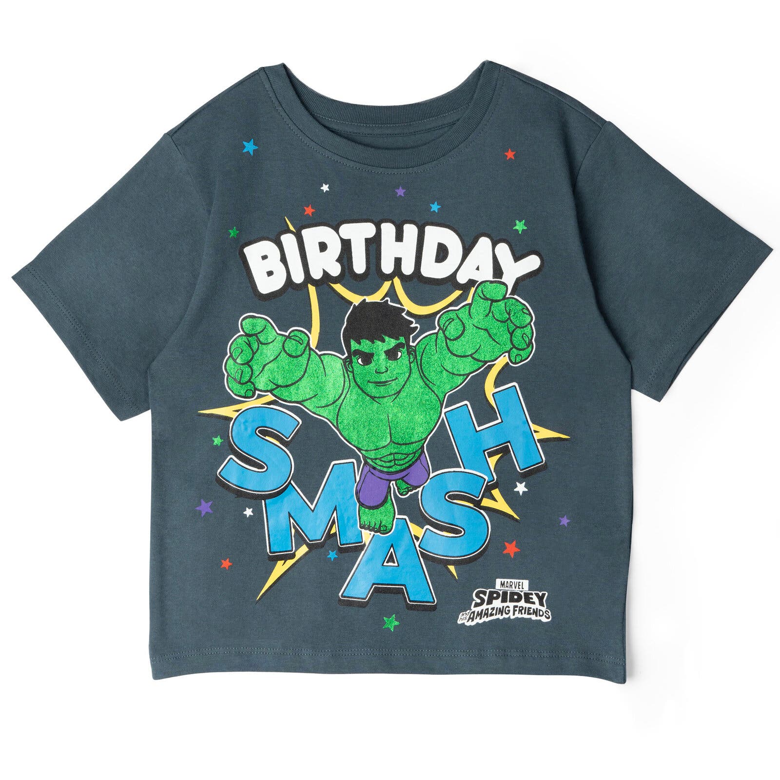 Marvel Spider-Man Birthday T-Shirt in Dark Gray, Hulk 