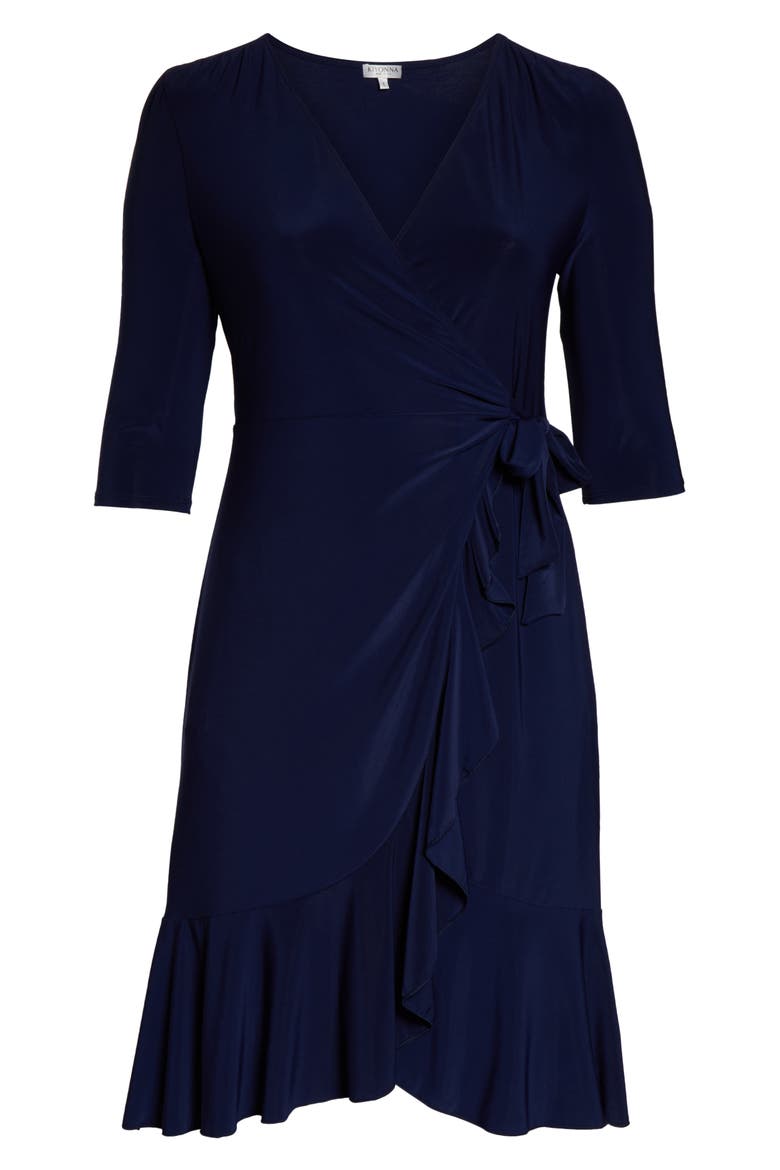 Whimsy Wrap Dress, Alternate, color, NAVY BLUE