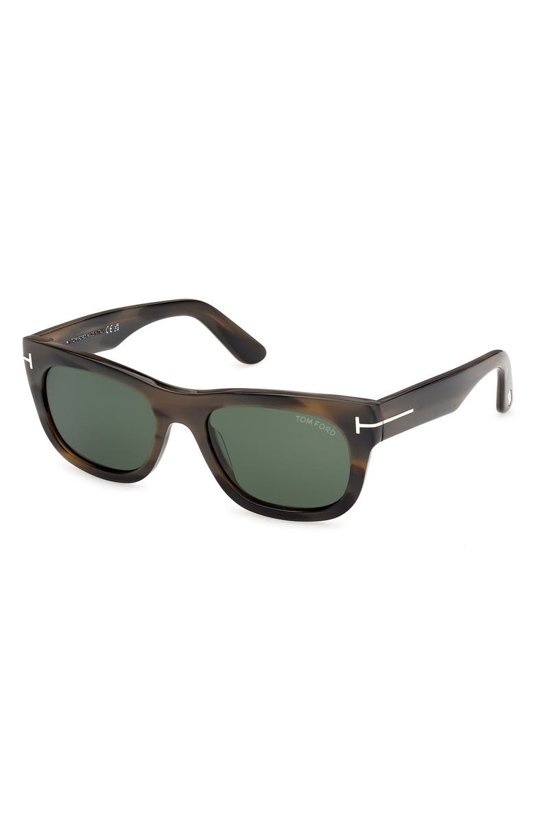 TOM FORD 54mm Square Sunglasses, Alternate, color, Coloured Havana / Green