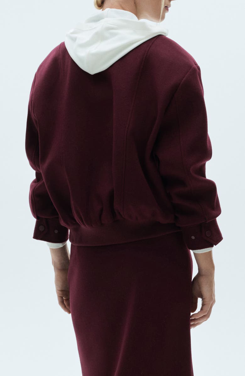 MANGO Oversize Wool Blend Bomber Jacket, Alternate, color,