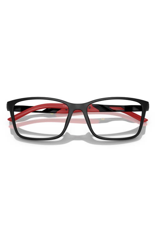 Scuderia Ferrari 57mm Pillow Optical Glasses In Matte Black/red