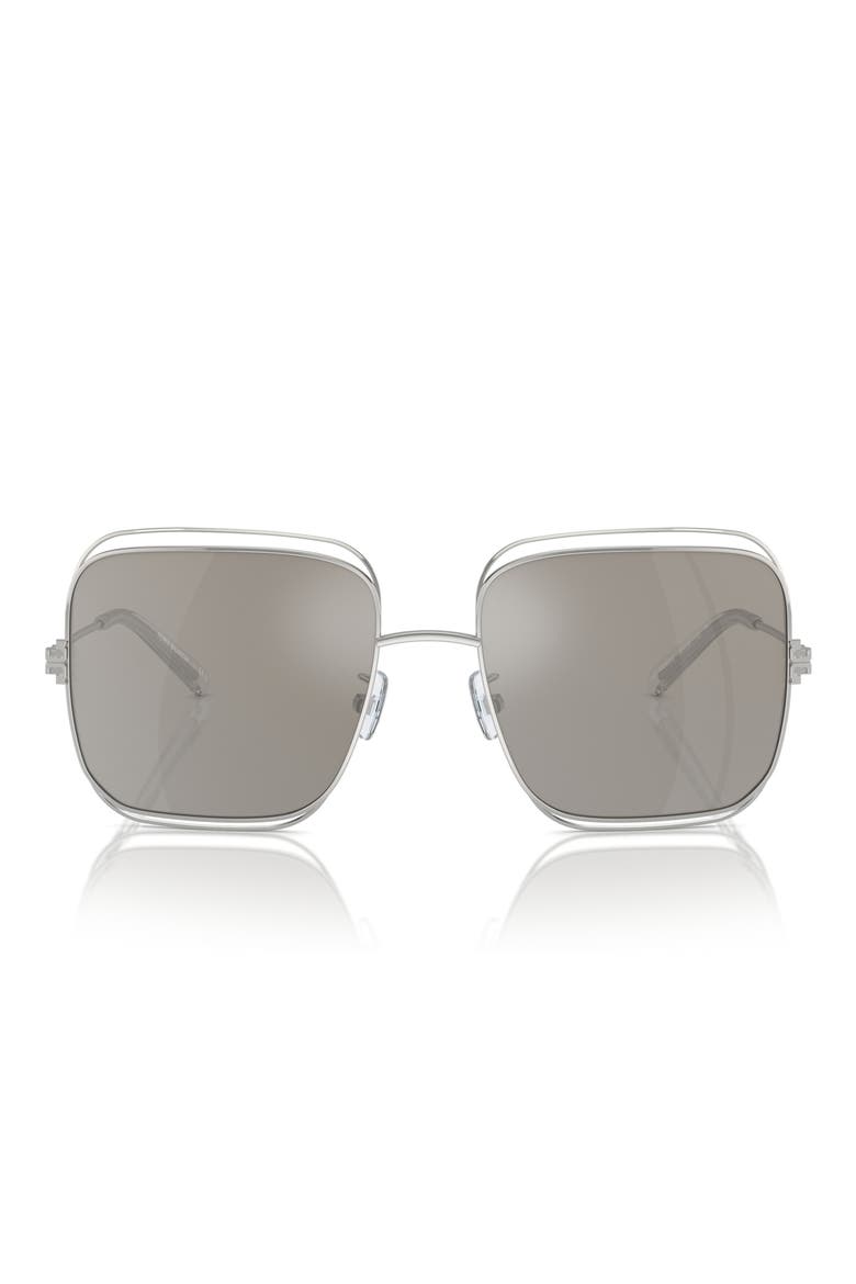 57mm Eleanor Square Sunglasses, Main, color, SILVER