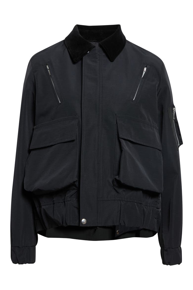 Grosgrain Bonding Blouson Jacket, Main, color, BLACK