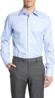 David Donahue Trim Fit Royal Oxford Dress Shirt