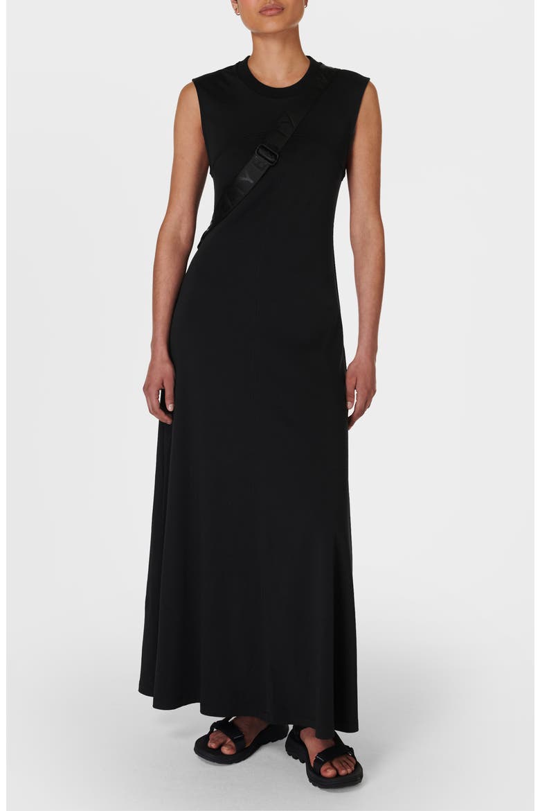 Flow Racer Maxi Dress, Main, color, BLACK