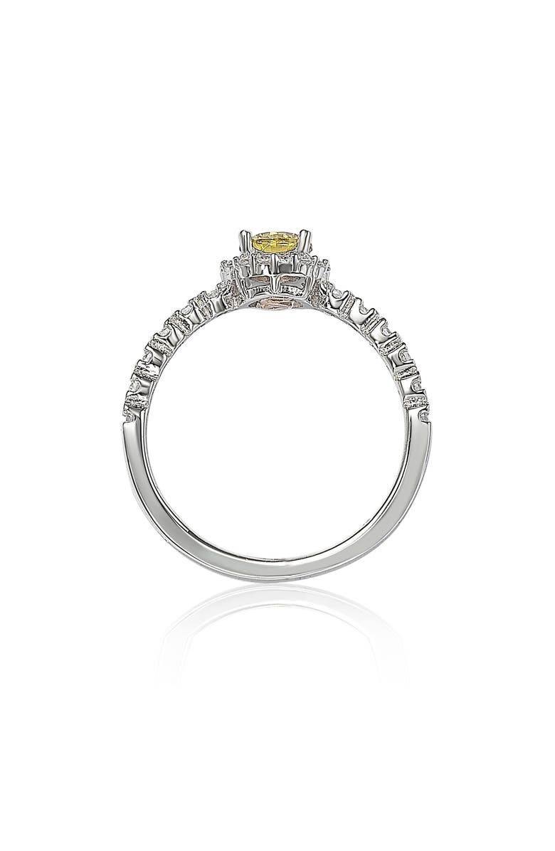 SUZY LEVIAN DIAMONDS Sterling Silver Yellow Sapphire & Lab Grown White Sapphire Ring, Alternate, color, Yellow/ Silver