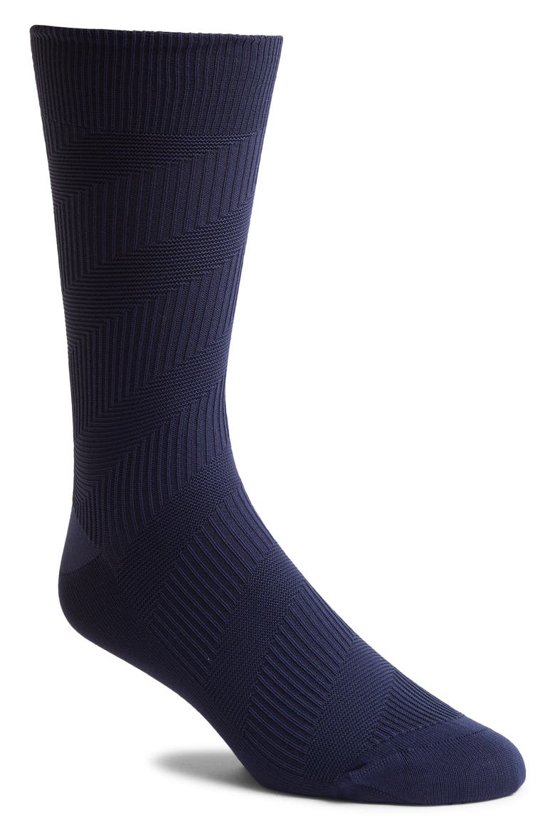 Mixed Stitch Dress Socks, Main, color, MARINE BLUE