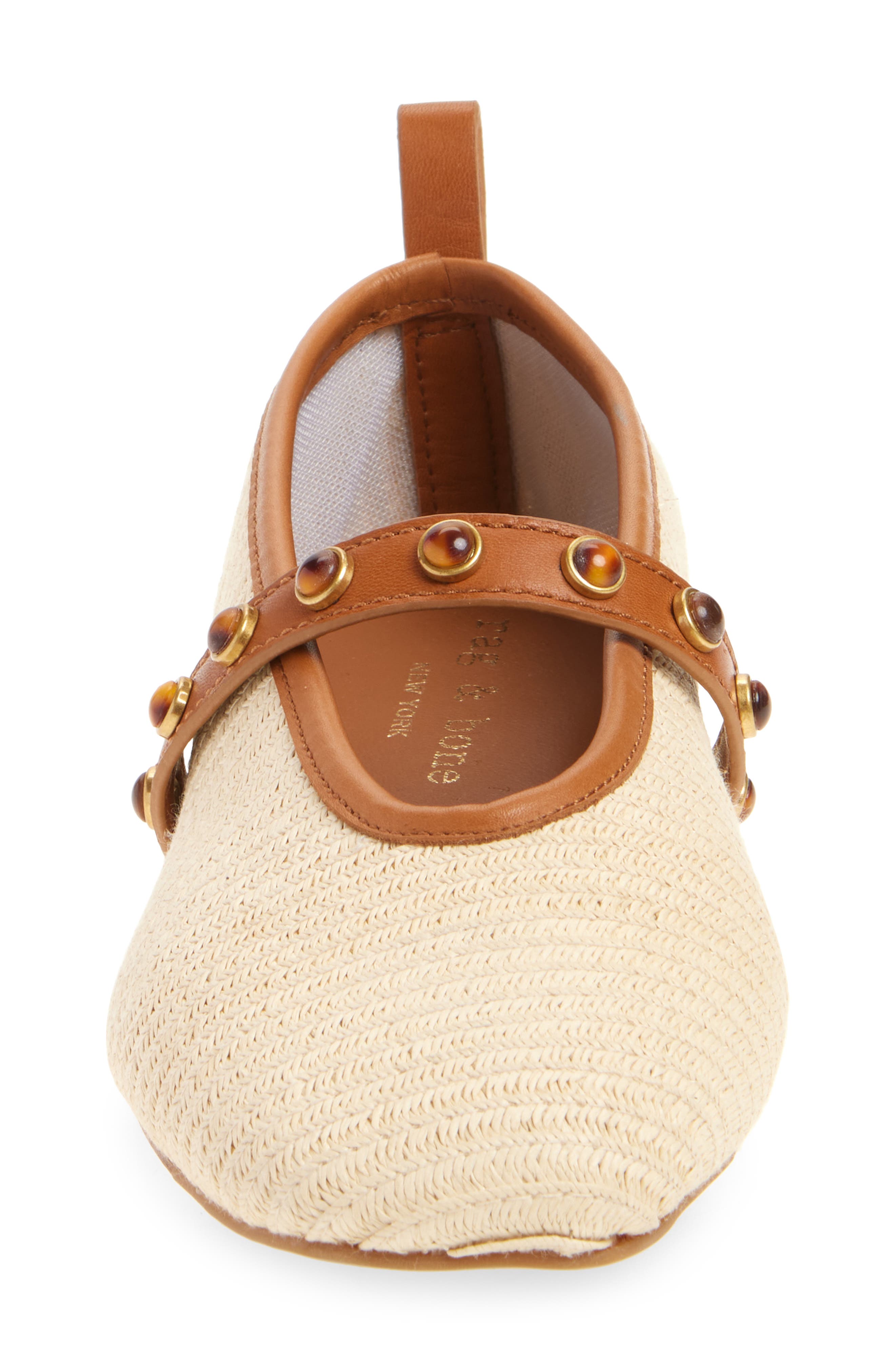rag & bone Cabochon Spire Mary Jane Flat, Alternate, color, Natural