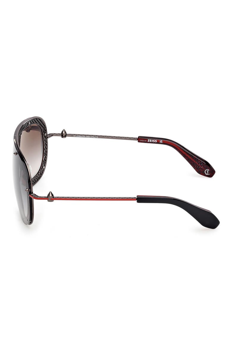 130mm Shield Sunglasses, Alternate, color, GUNMETAL / GUNMETAL RED ENAMEL