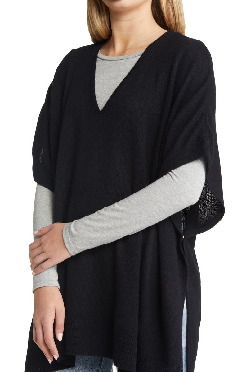 Nordstrom V-Neck Wool & Cashmere Poncho, Alternate, color,