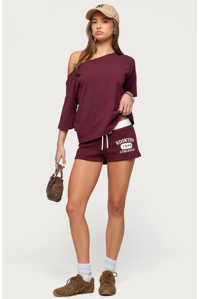 Davida Off the Shoulder Top, Alternate, color, WINE