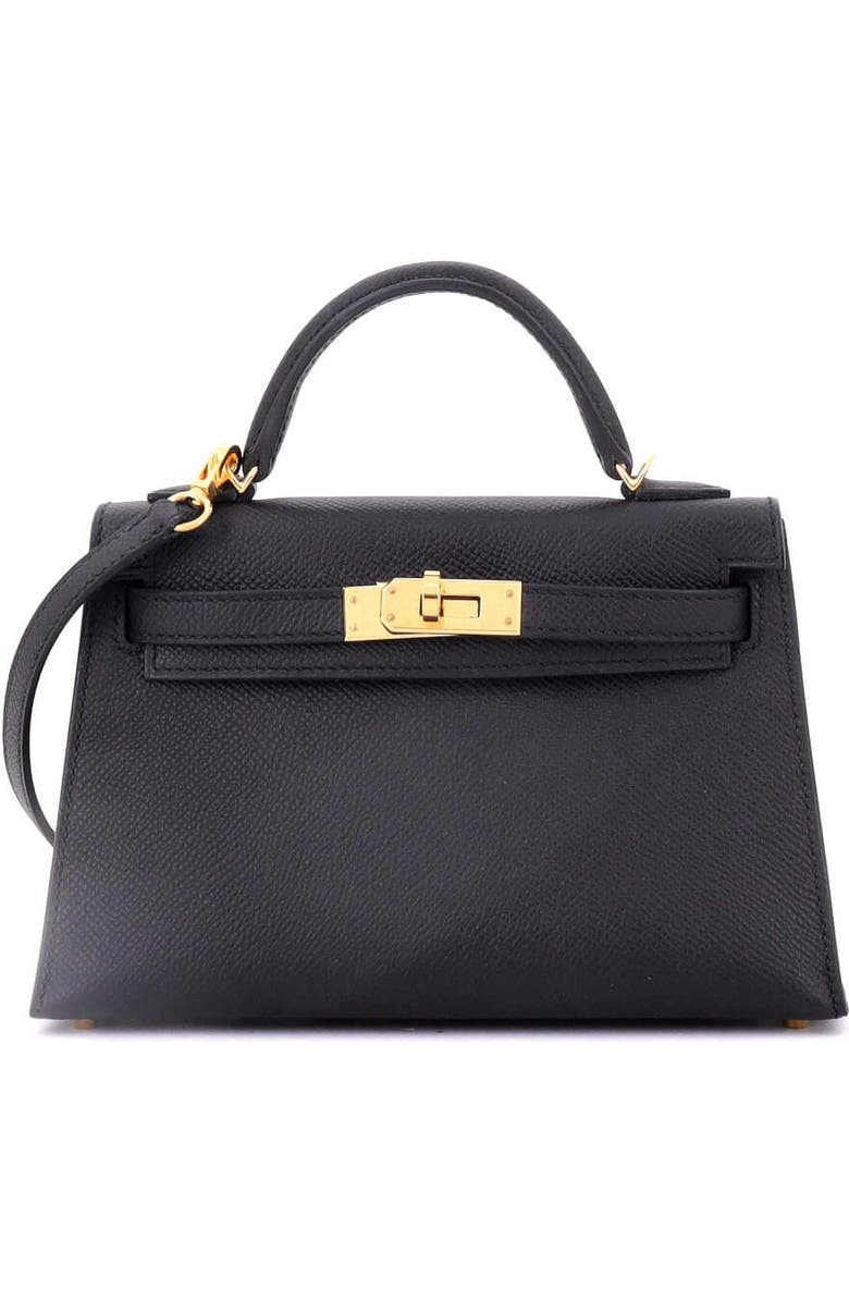 Pre-Owned Hermes Kelly Mini II Bag Black Epsom with Gold Hardware 20, Main, color, Noir