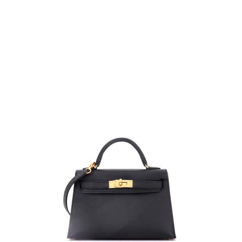 Kelly Mini II Bag Black Epsom with Gold Hardware 20