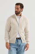 Brunello Cucinelli Cashmere vanisé English rib high-neck cardigan with zipper