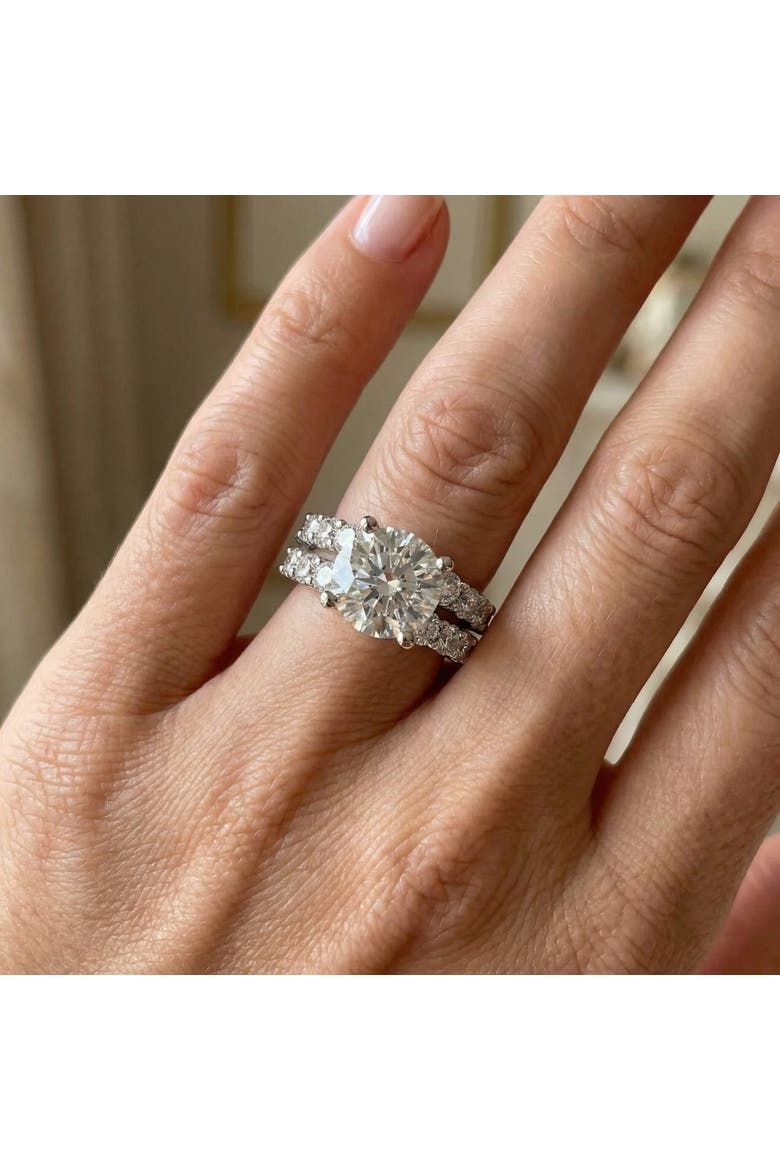 Certified 3 6/8ct Diamond Engagement Wedding Ring Set 14k Gold Lab Grown, Alternate, color, 14k White Gold