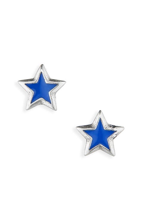 Enamel Star Stud Earrings