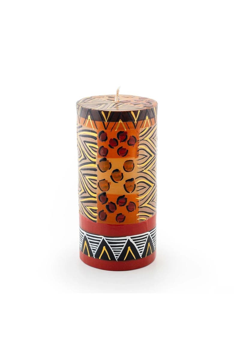 Animal Print Painted Pillar Candle, Main, color, Animal Print - 3x6"