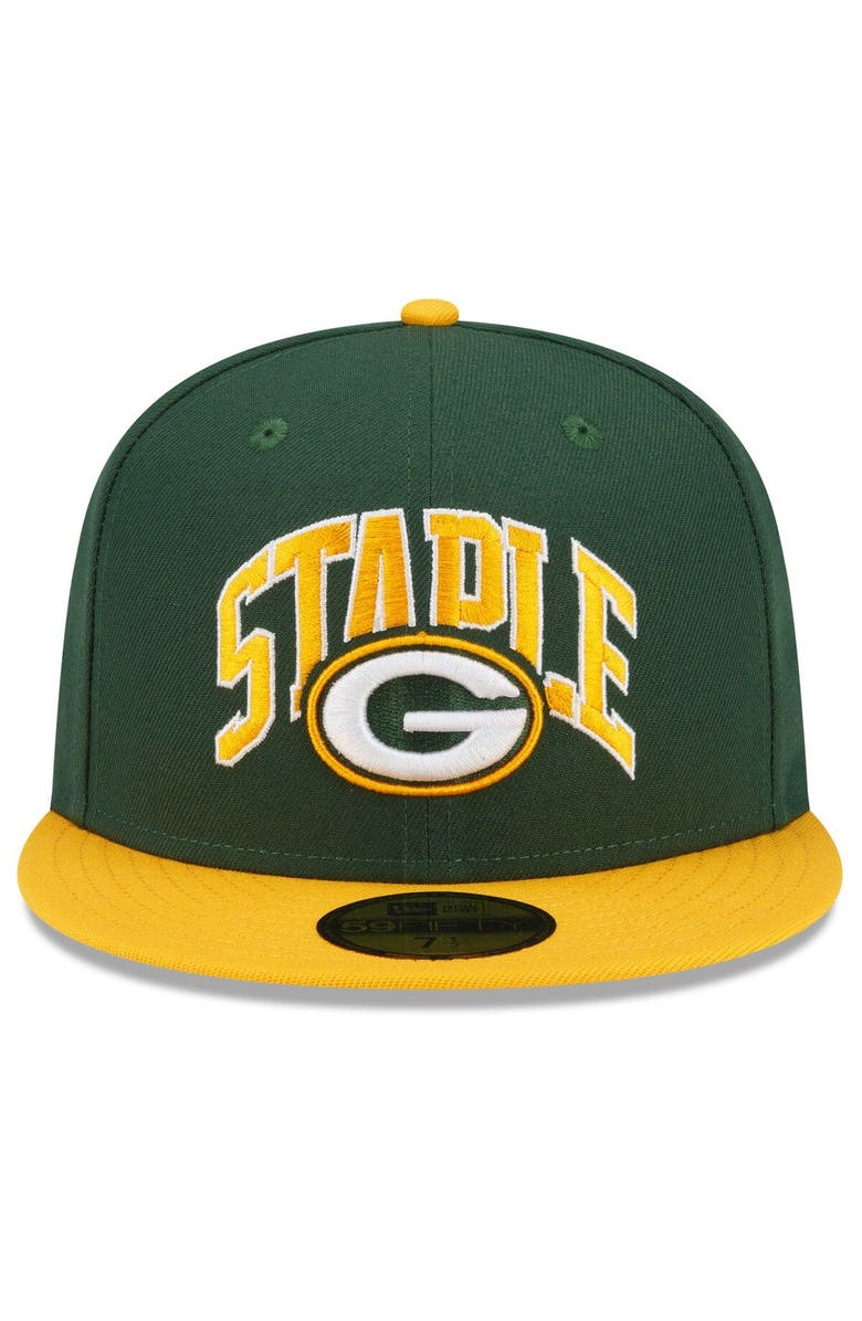 New Era x Staple Men's New Era Green/Gold Green Bay Packers NFL x Staple Collection 59FIFTY Fitted Hat, Alternate, color, 