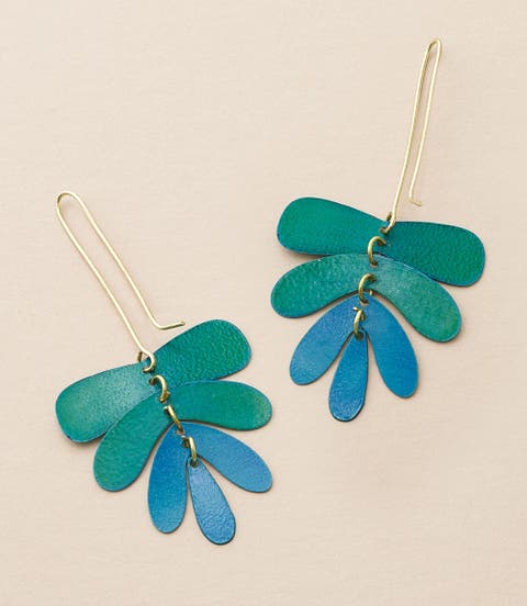 Chameli Dangling Leaf Earrings