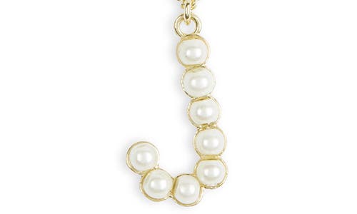 Meshmerise Imitation Pearl Initial Pendant Necklace In White