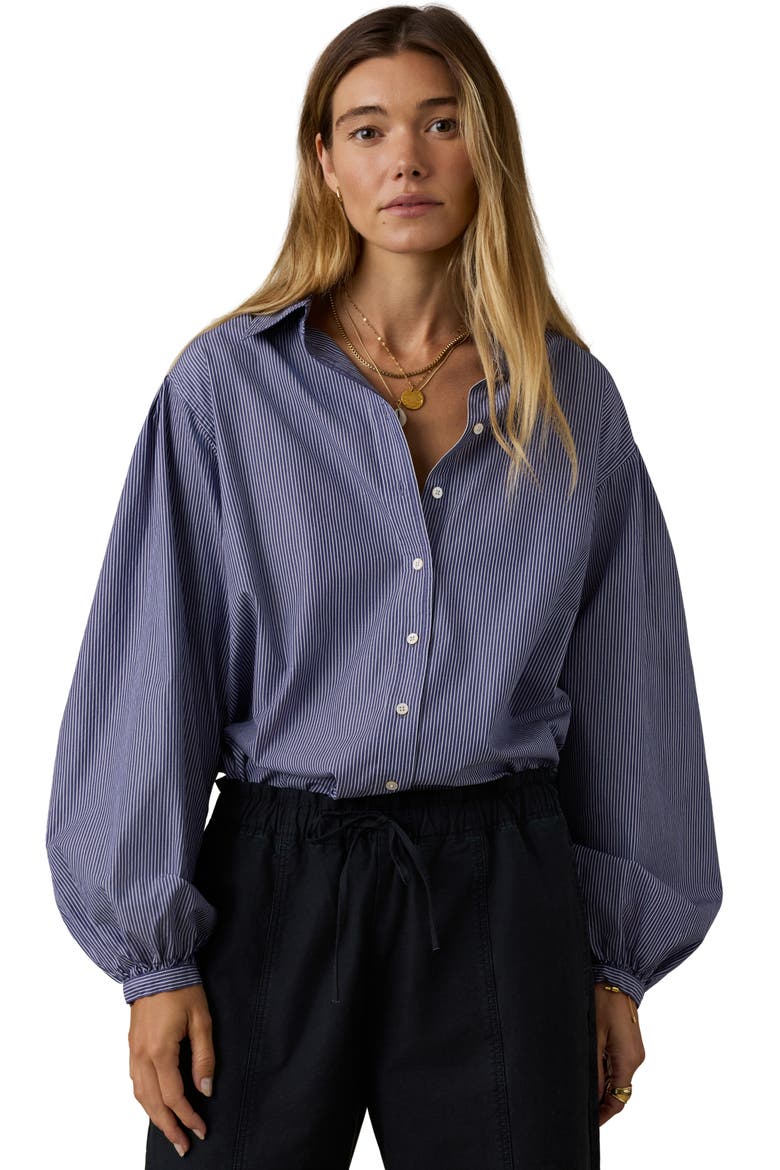 Suki Coastal Poplin Stripe Shirt, Alternate, color, SAILOR INK STRIPE