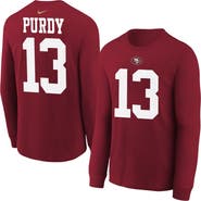 Nike Youth Nike Brock Purdy Scarlet San Francisco 49ers Player Name & Number Long Sleeve T-Shirt