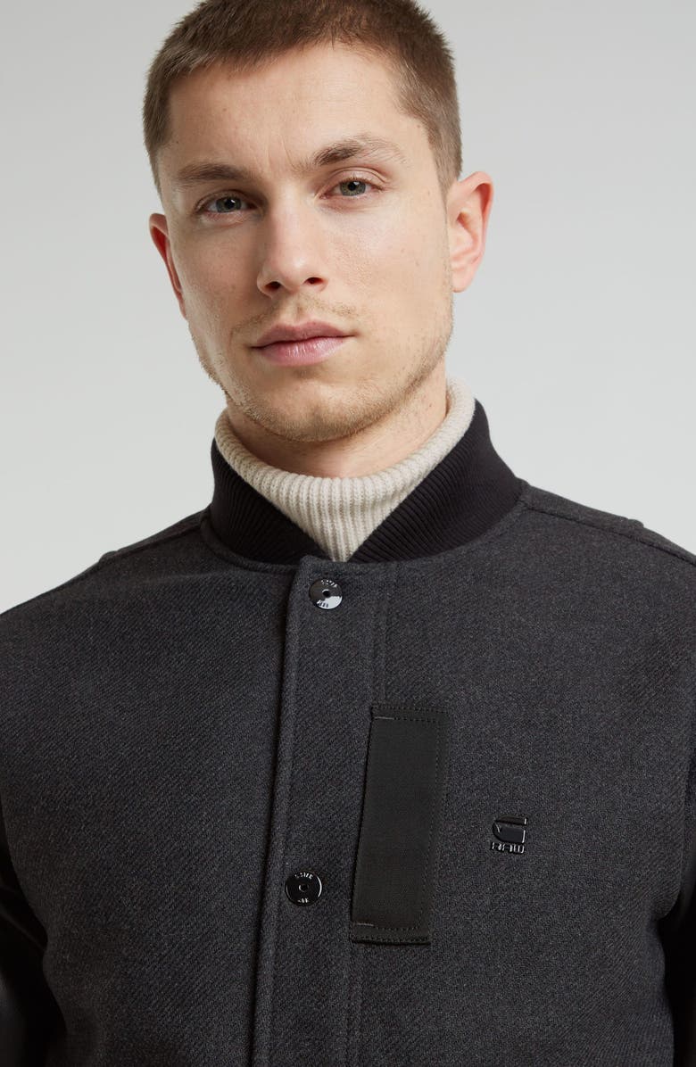 G-STAR Wool Blend & Leather Varsity Jacket, Alternate, color, 