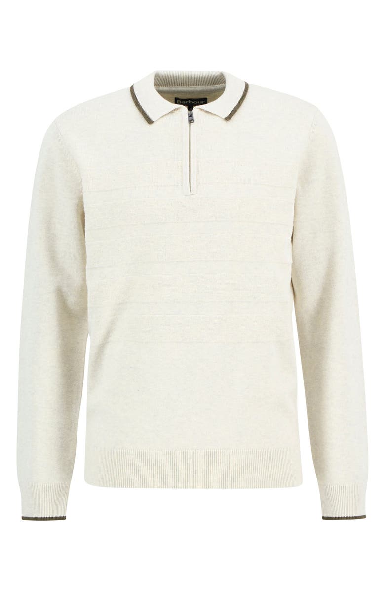 Barbour Fenhill Wool Blend Long Sleeve Polo, Alternate, color, Whisper White