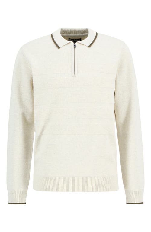 Barbour Fenhill Wool Blend Long Sleeve Polo In White