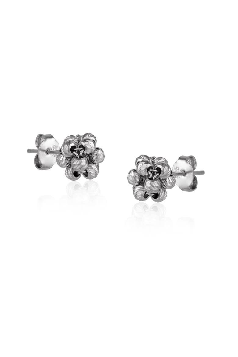 Sterling Silver Dorissa Beaded Stud Earring, Main, color, Silver