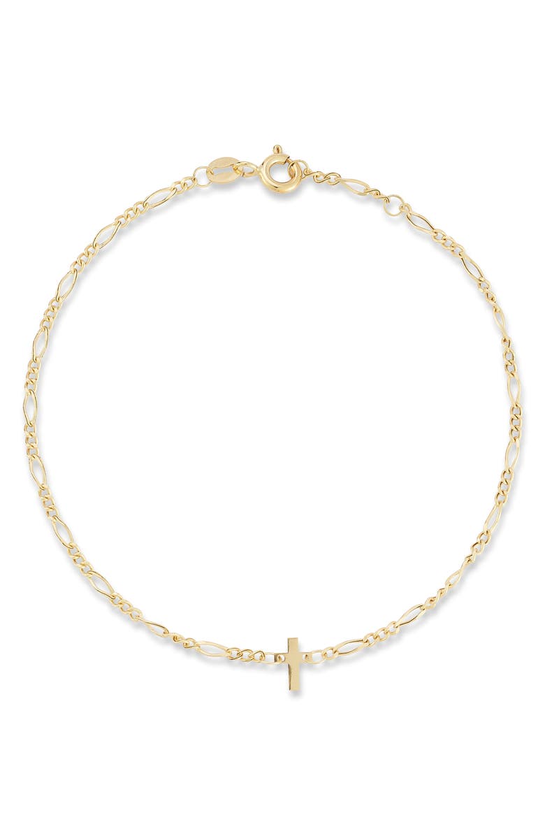Ember Fine Jewelry Cross Chain Bracelet, Main, color, Gold