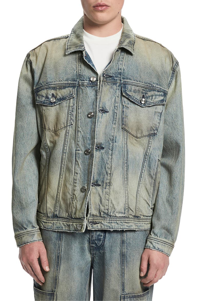 Oversize Denim Trucker Jacket, Main, color, VEGA
