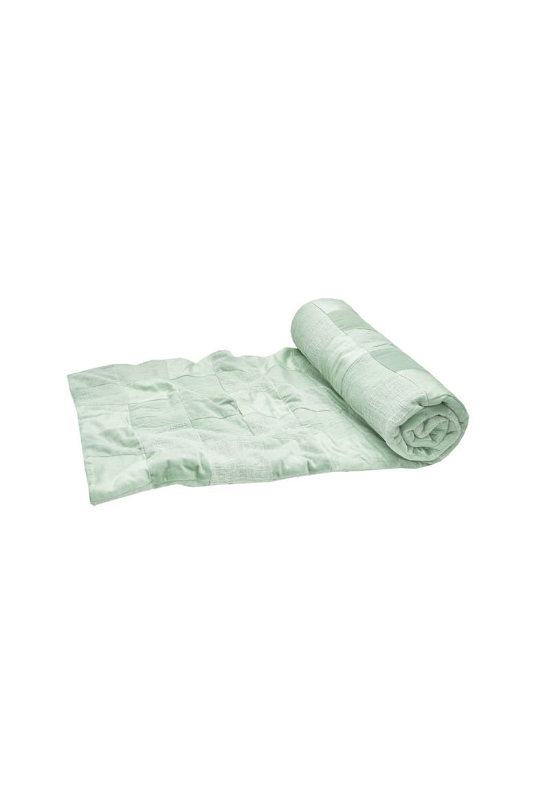 Pia Sea Glass Accent Throw Blanket, Main, color, Green