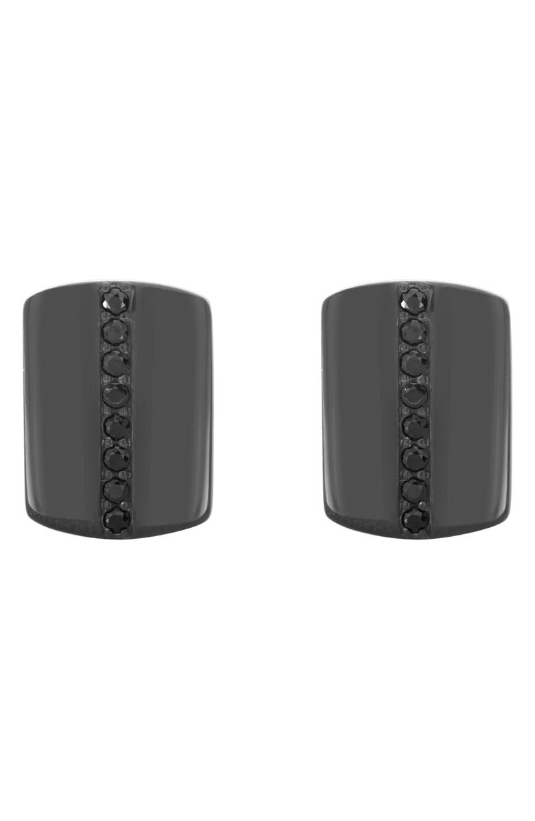 EFFY Black Sterling Silver Black Sapphire Cuff Links, Alternate, color,